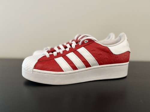 Women's Size 9.5 - adidas Superstar Bold Heart Embossed