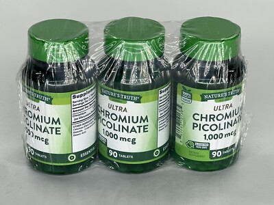 Pack of 3 - Nature's Truth Ultra Chromium Picolinate 1000 mcg | 90 Tablets