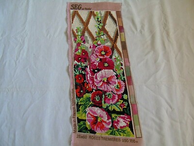 French vintage cross stitch needlework embroidery floral 