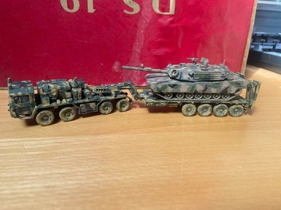 ROCO MINITANKS CAMION FAUN PORTE CHAR AVEC CHAR ABRAMS-HO 1/87e IDEM HERPA BUSCH