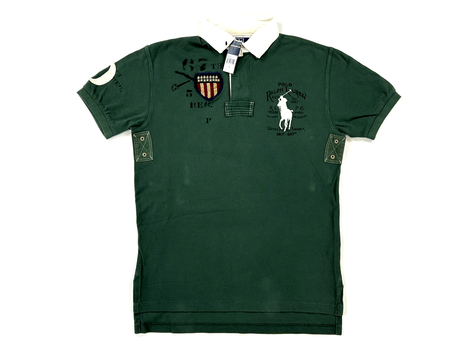Футболка-поло Polo Ralph Lauren с коротким рукавом Big Pony Shield - Зеленый (белый) -