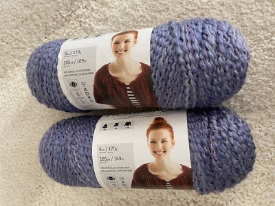 LION BRAND HOMESPUN  NEW YARN LOT OF 2 PURPLE ASTER 6 OZ BULKY # 5