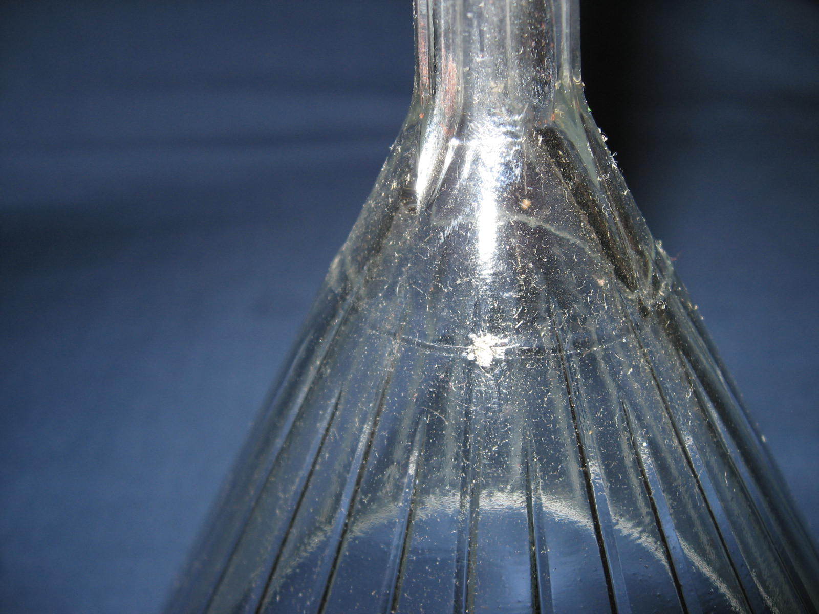 Vintage Ribbed GLASS FUNNEL 16 oz Mooney Airvent Lab Apothecary Drug Store