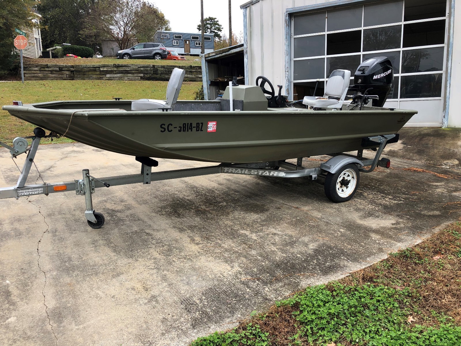 2008 Jon Boat Tracker Grizzly All Weld Mercury 4 Stroke Fishing Boat!!!