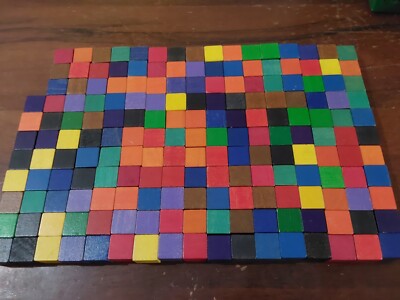 Math Manipulatives 4# Homeschool Learning 1'' Wooden Square Block Stem Counting