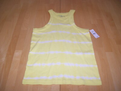 NWT's Ann Taylor Loft High Neck Tank Top Women's Medium Yellow Tie Dye Small
