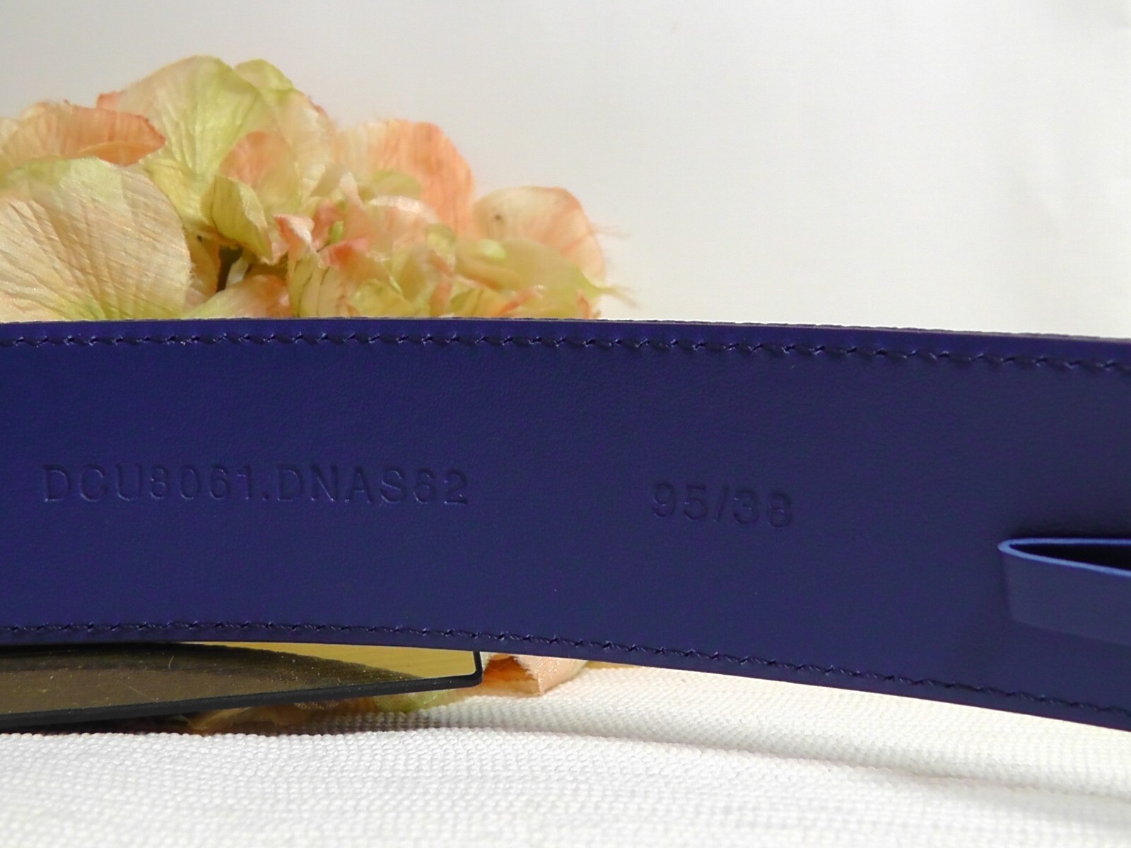 Pre-owned Versace Men's La Medusa Blue / Gold Web Belt Size 95cm Or 37 Inches$495nwt