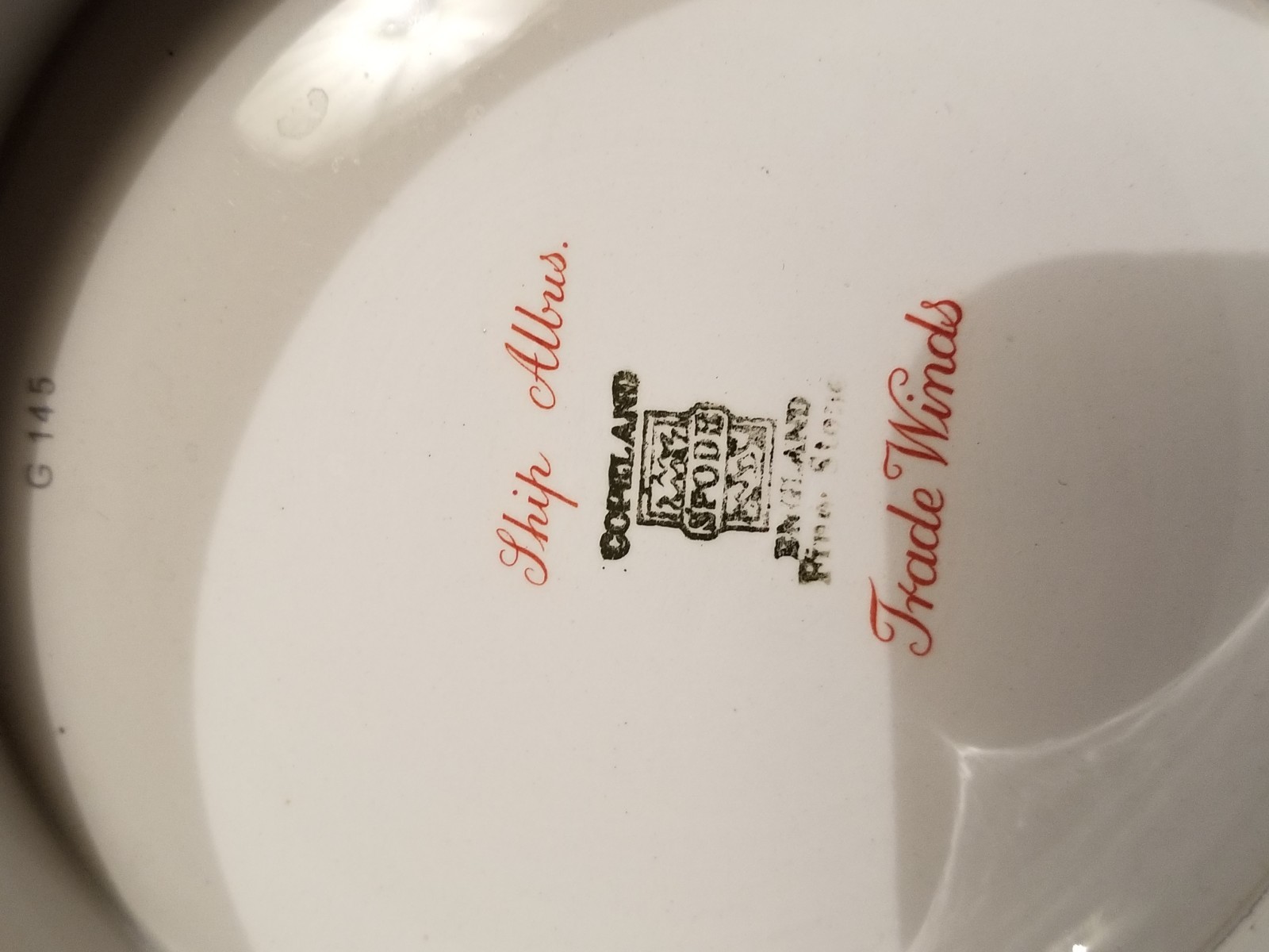 Spode Trade Winds RED Large round serving salad bowl ship sailing fine china