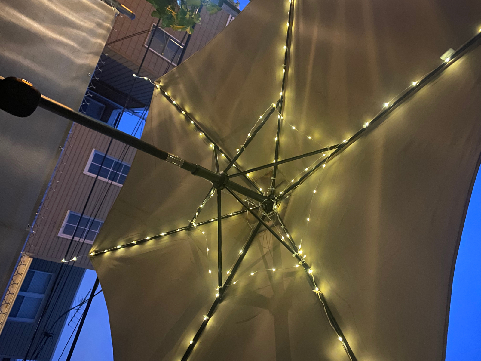 104 LED Solar Umbrella String Lights 8 Modes for Outdoor Patio Garden Waterproof eBay