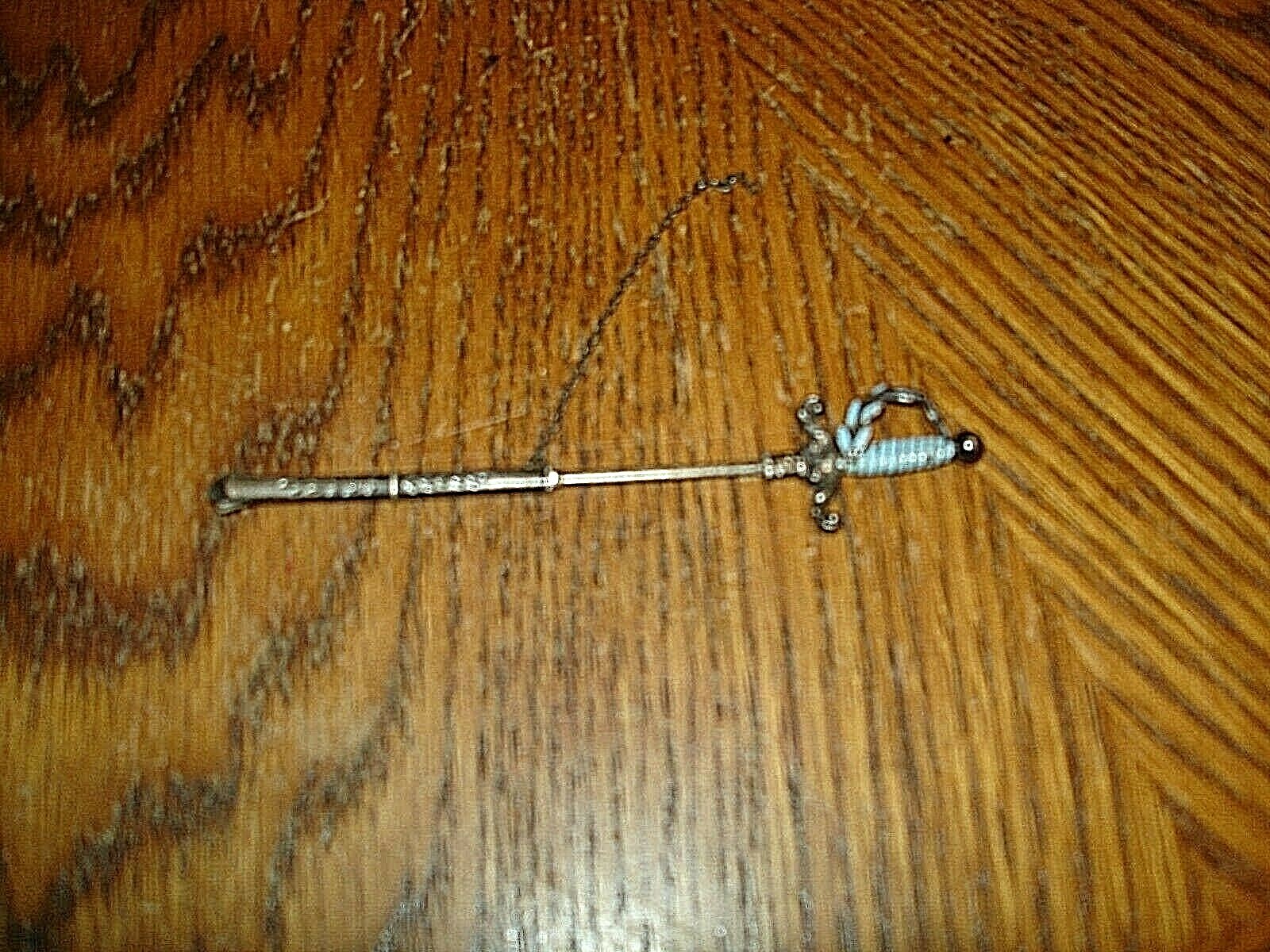 VINTAGE 3 & 7/8 INCH STERLING SILVER MILITARY OFFICER MINIATURE SWORD