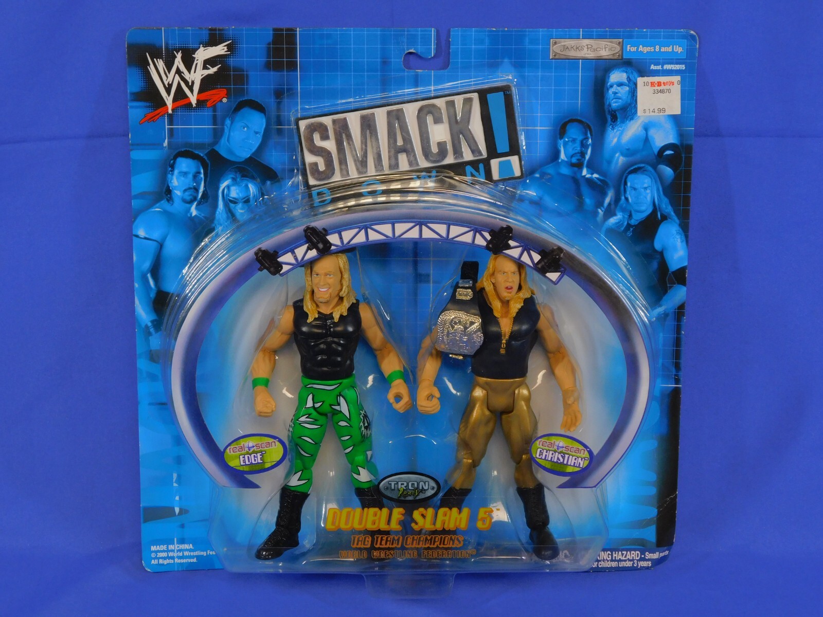 WWF SMACK DOWN EDGE & CHRISTIAN DOUBLE SLAM 5 JAKKS 2000 WWE WWF SMACK DOWN EDGE & CHRISTIAN DOUBLE SLAM 5 JAKKS 2000 WWE