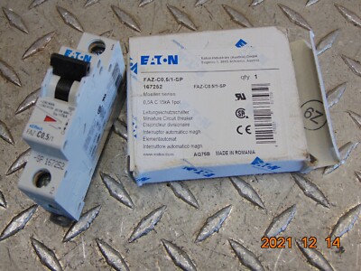 NEW EATON FAZ-C0,5/1SP 1-POLE .5A MINIATURE CIRCUIT BREAKER *FREE SHIPPING*