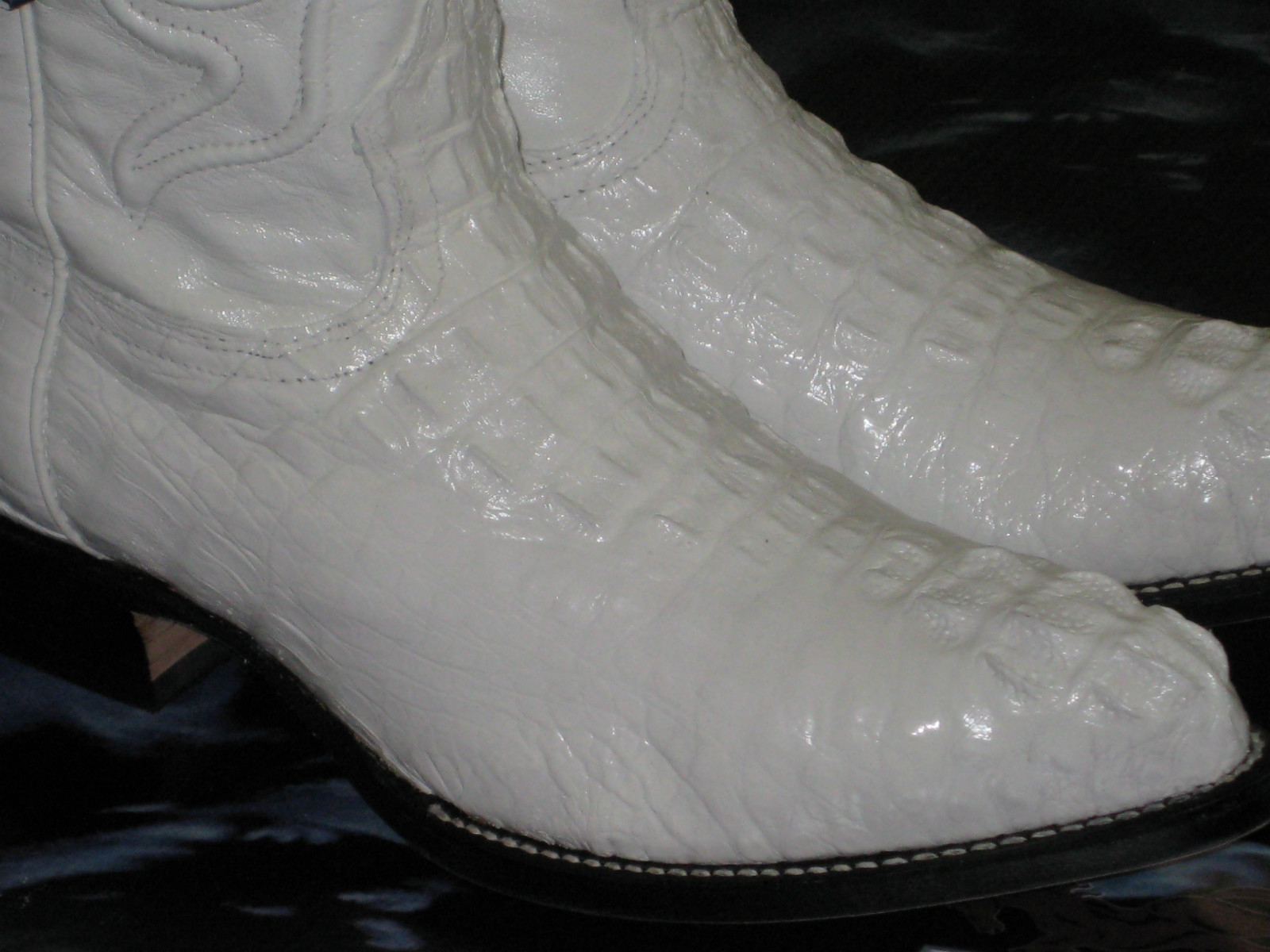 Pre-owned Wild West Boots Wild West White Genuine Crocodile Hornback Western Cowboy Boot J-toe (d) 2990228