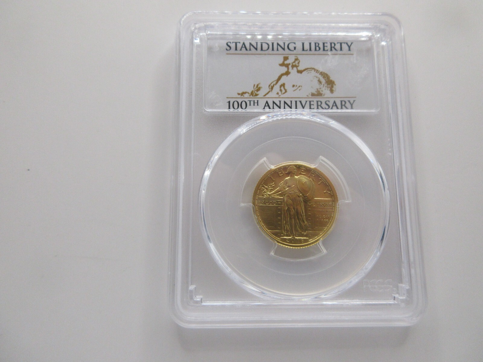 First Strike 2016 W Gold Standing Liberty Quarter 100th