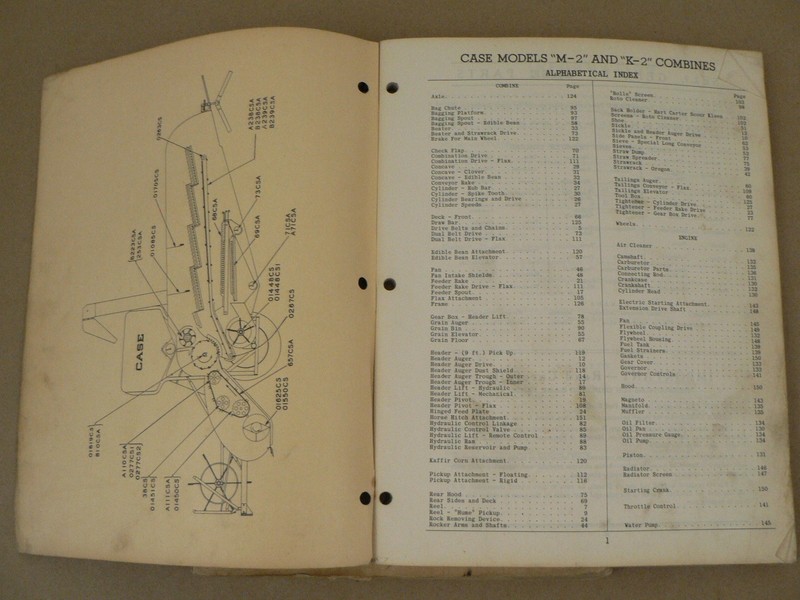 Case Tractors M-2 K-2 Combines Service Repairs Parts Catalog List 1951 C264