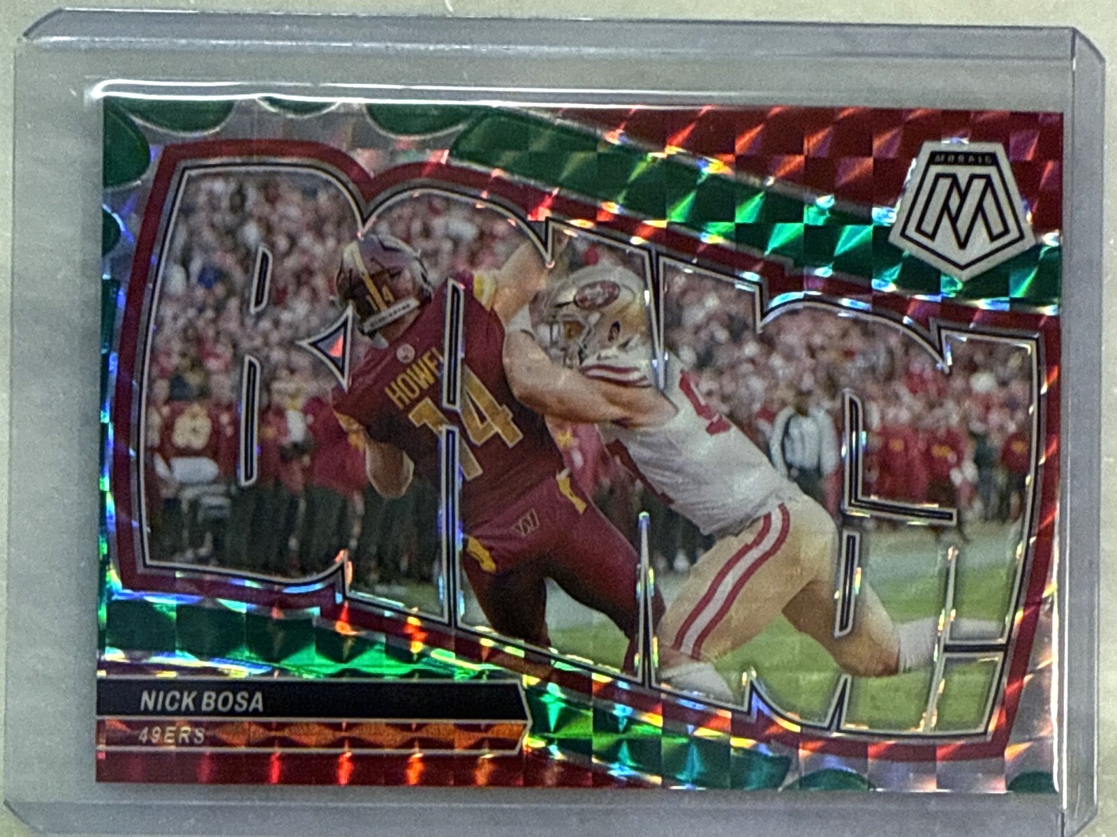 PANINI NFLカード SELECT FIELD LEVEL PRIZM NICK BOSA SAN FRANCISCO 49ERS 26/75 #250 送料無料 中古 IT1 Nick Bosa 2024 Panini Mosaic Green Mosaic BANG! Insert- #9