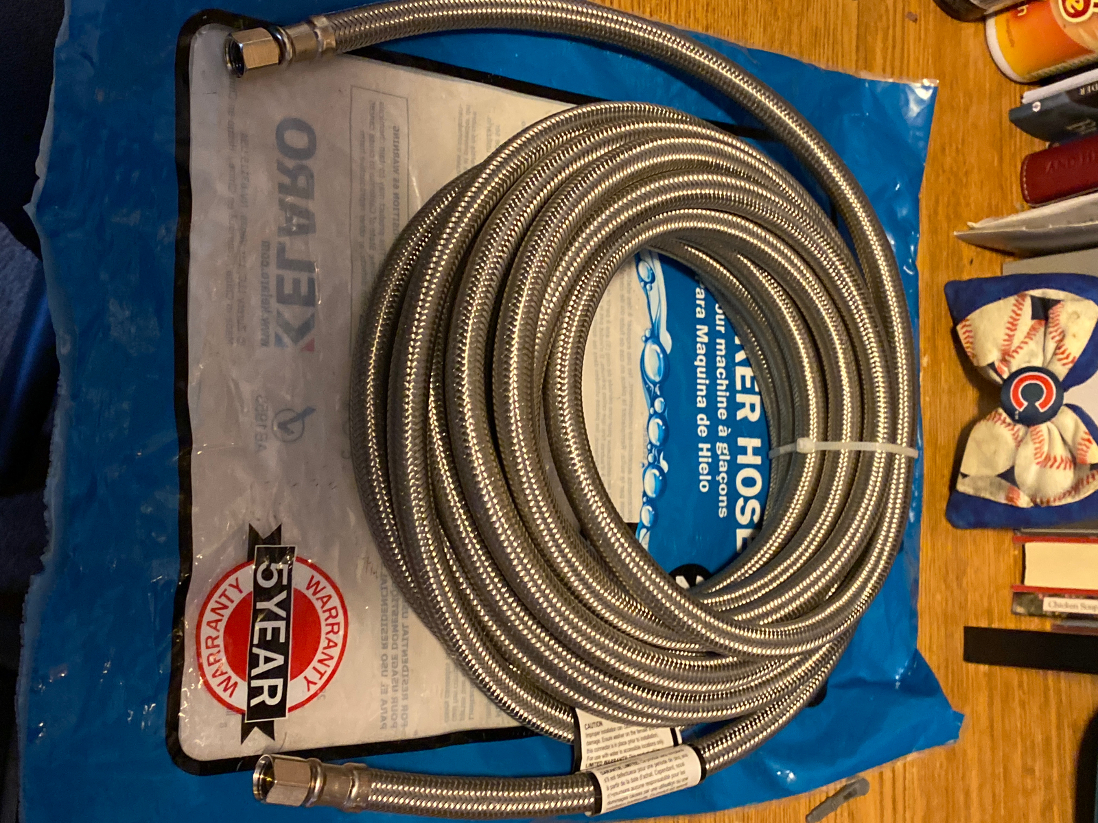 Braided Stainless Steel Ice Maker Water Supply Hose 25 Ft Universal