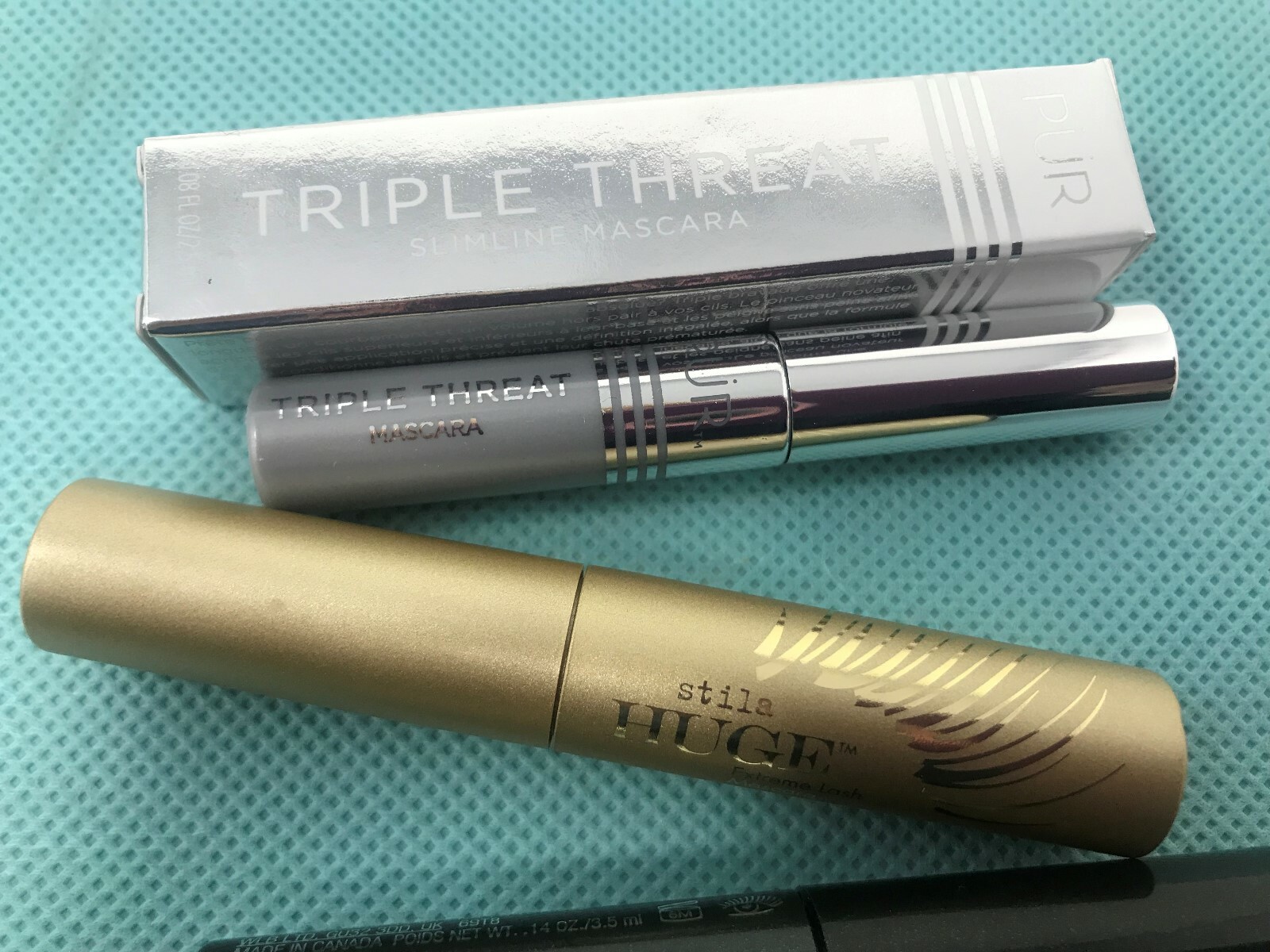 5  MASCARA SAMPLES -PUR Triple Threat, STILA Huge, Clinique High Impact & MAC