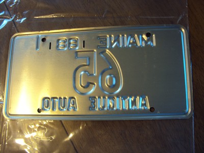 1968 MAINE ANTIQUE AUTO LICENSE PLATE #65