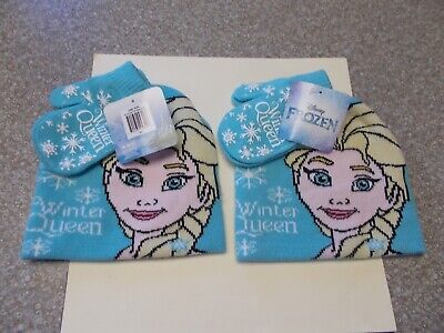 Disney Frozen Winter Queen Cap & Mitts Lot/2  New With Tags Supports Cat Rescue