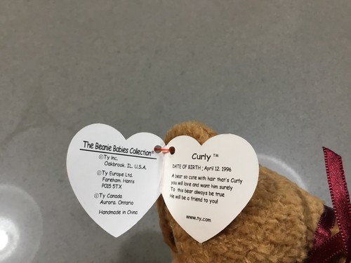 Rare Curly Beanie Baby Extra i In Original No R In Surface ; Not : P E Pellets