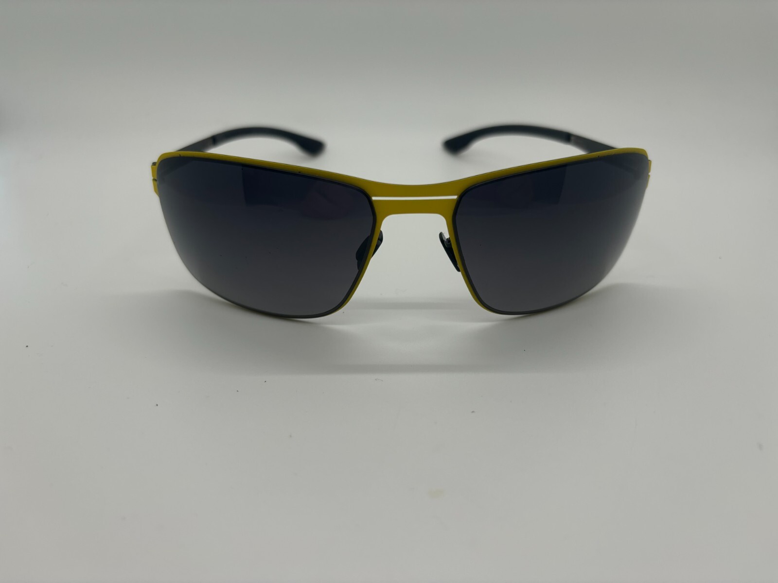 Pre-owned Ic! Berlin Ic Berlin Lance Acid Yellow Black Sunglasses 65-18-135mm Comes W/ Full Set