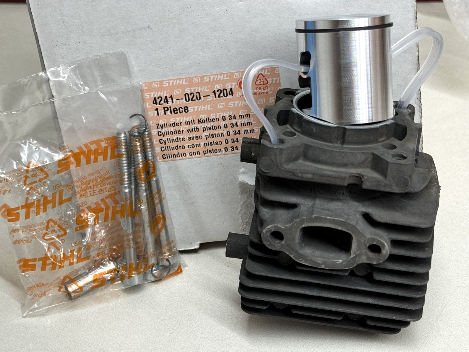 STIHL OEM CYLINDER WITH PISTON KIT 4241 020 1204 SH56 C-E BG56 C-E SH56C BG56C - Picture 1 of 5
