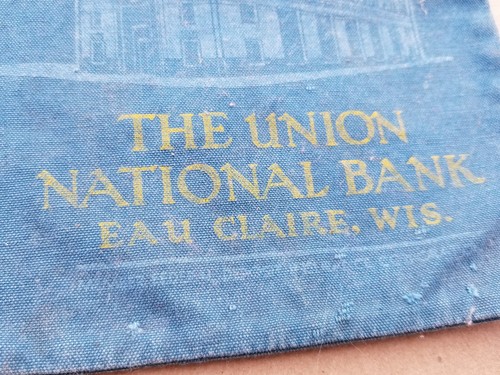 Vintage Bank Bag / The Union National Bank of Eau Claire, Wi.