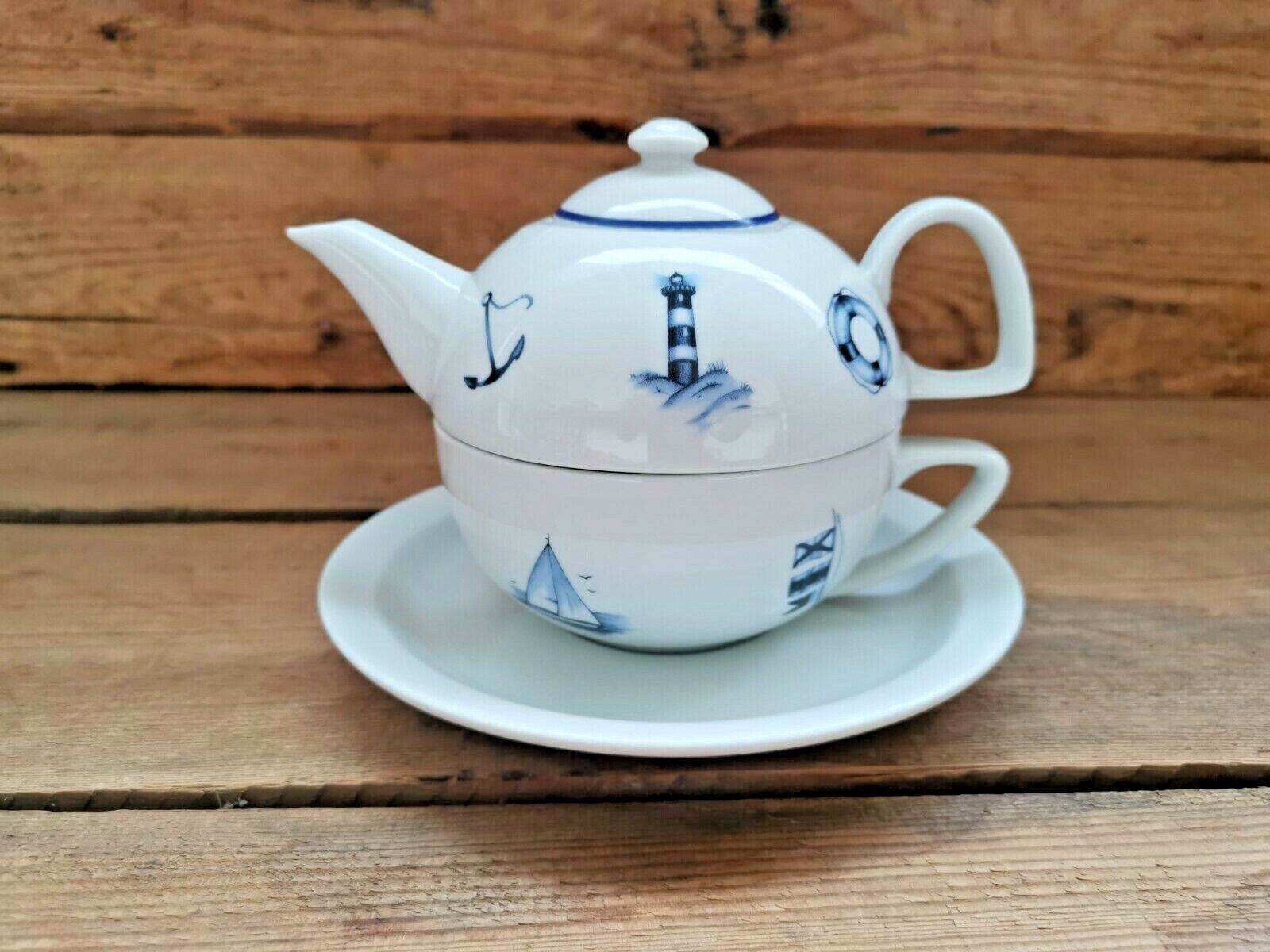 Teekanne Tea 4 One Set Porzellan 4-teilig Teekanne, Deckel, Tasse, Untertasse 