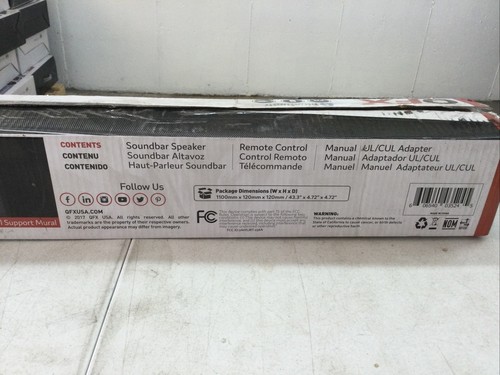 QFX SB-2037 38 Inch Bluetooth FM Radio Soundbar 2.0 Black New