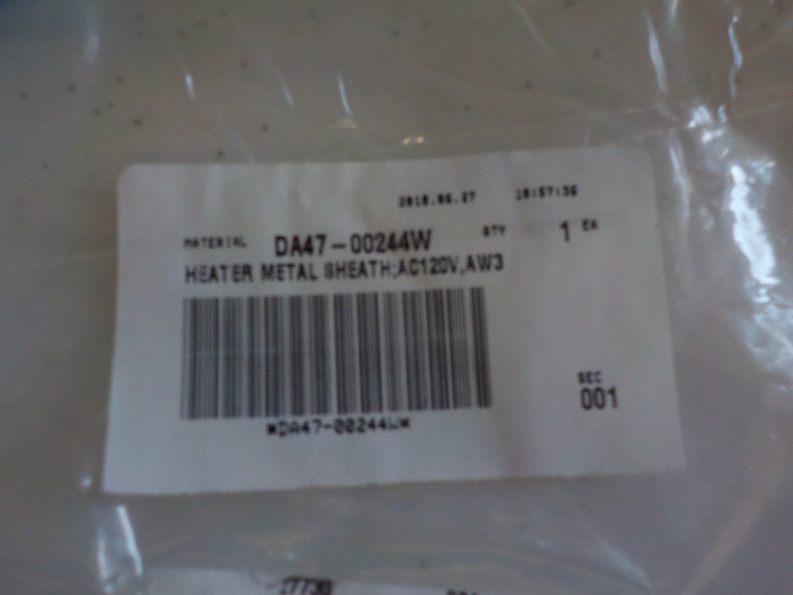 Genuine DA47-00244W Samsung Appliance Heater Metal Sheath Ac12