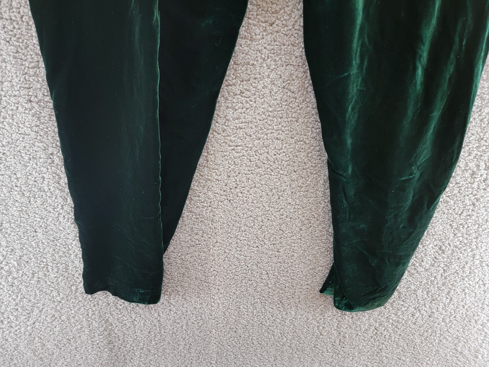 Polo Ralph Lauren Velvet Silk-Blend Straight-Leg Pants Women's 8 Jade Side Zip - Picture 11 of 23