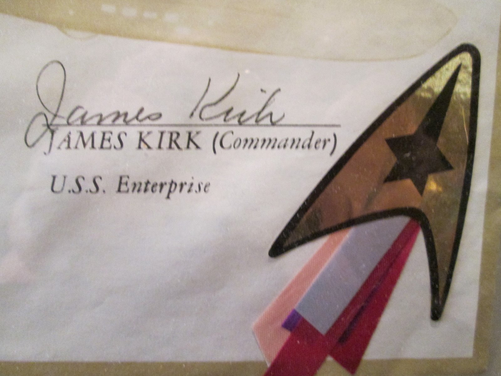 UNITED SPACE SHIP ENTERPRISE FLIGHT DECK OFFICER COMMISSIONED CERTIFICATE