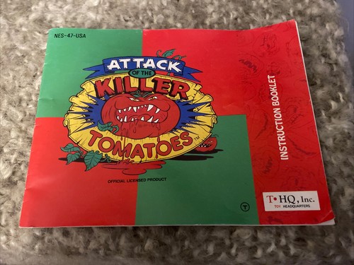 Attack of the Killer Tomatoes Nintendo NES Instruction Manual Booklet Only 1992