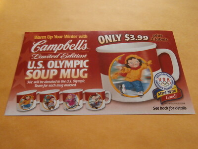 CAMPBELL'S 2002 LIMITED ED. U.S. OLYMPIC SOUP MUG COUPON EXPIRED