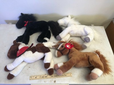 LOT OF 8 VINTAGE WELLS FARGO BANK PONY HORSE PLUSH STUFFED ANIMAL TOY