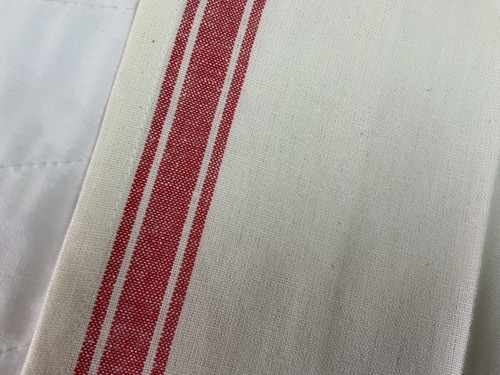 Kiitchen Dish Towel, Cotton, Woven Stripes, Red, White