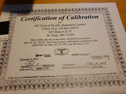 X-Rite 331 Portable Battery Operated  Transmission Denistometer with soft case.