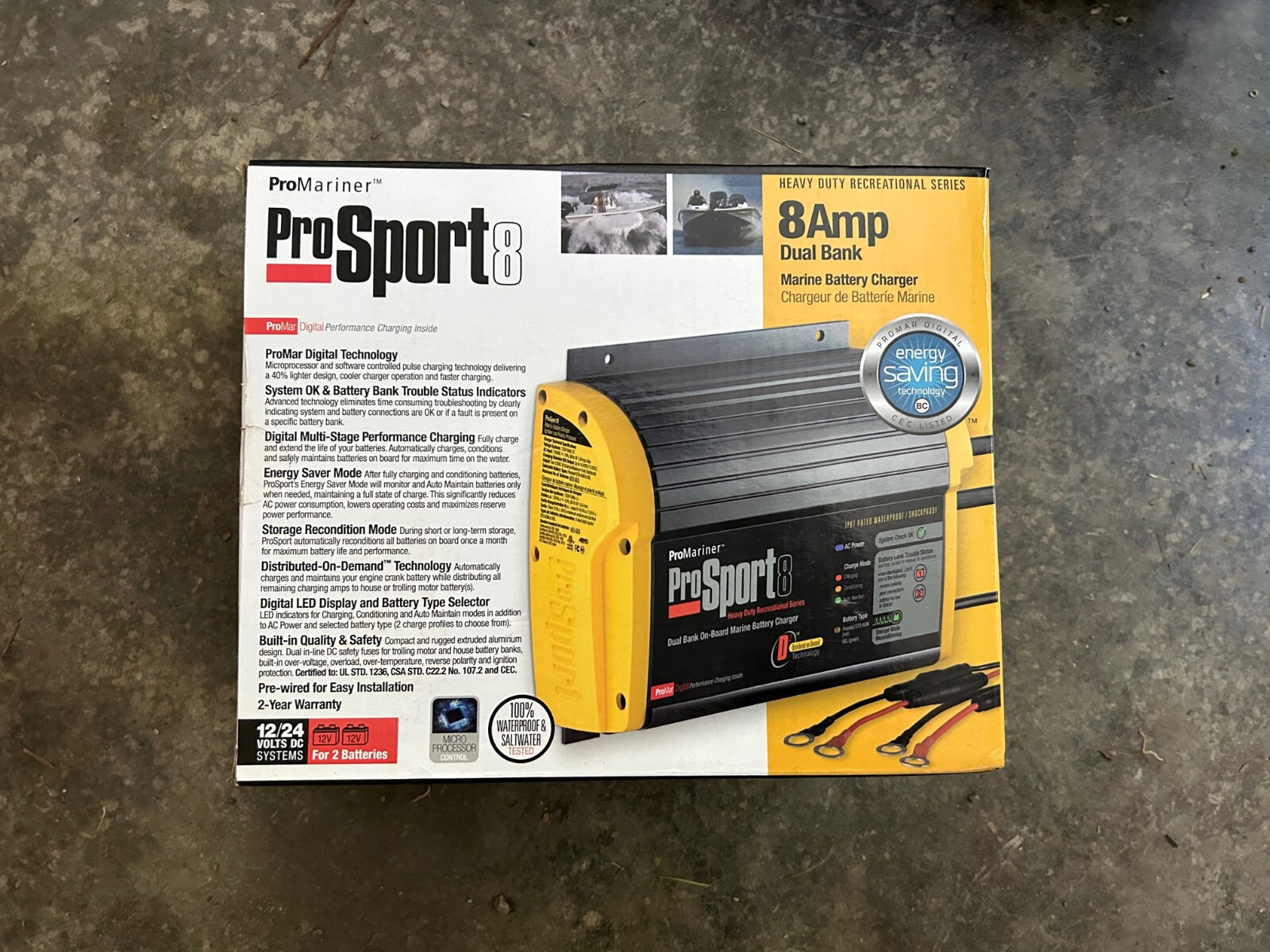 ProMariner ProSport 8 Gen 4 HD 8 Amp 2 Bank On-Board Marine Boat Battery Charger