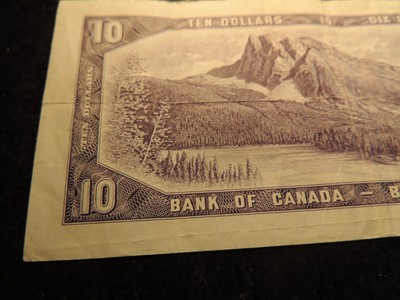 1954 BANK OF CANADA $ 10 TEN DOLLARS RARE PREFIX REPLACEMENT *B/V 0314811