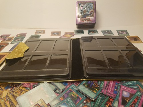 yu gi oh card lot with gold card case and tin(342 cards)