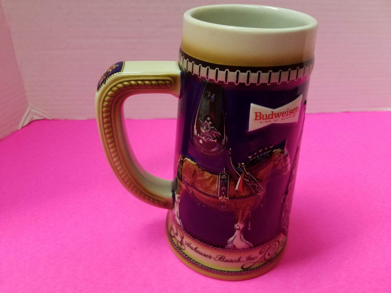 Anheuser Busch Budweiser 1987 Horseshoe &Harness Beer Stein CS68