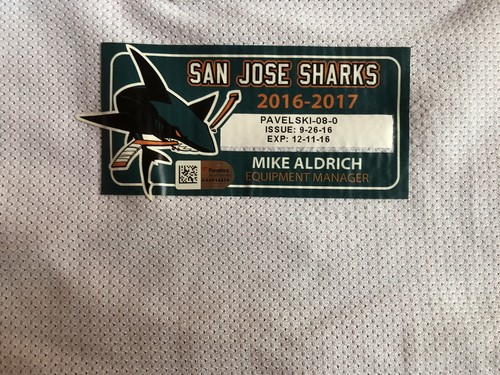 Joe Pavelski Game Worn & Autographed San Jose Sharks Road Jersey Set 1 2016