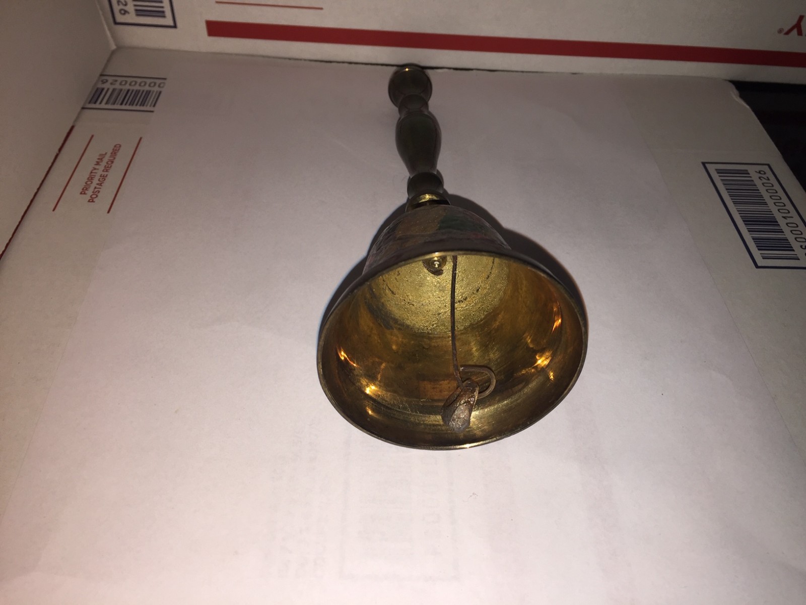 Vintage School Dinner bell brass Cloisonne