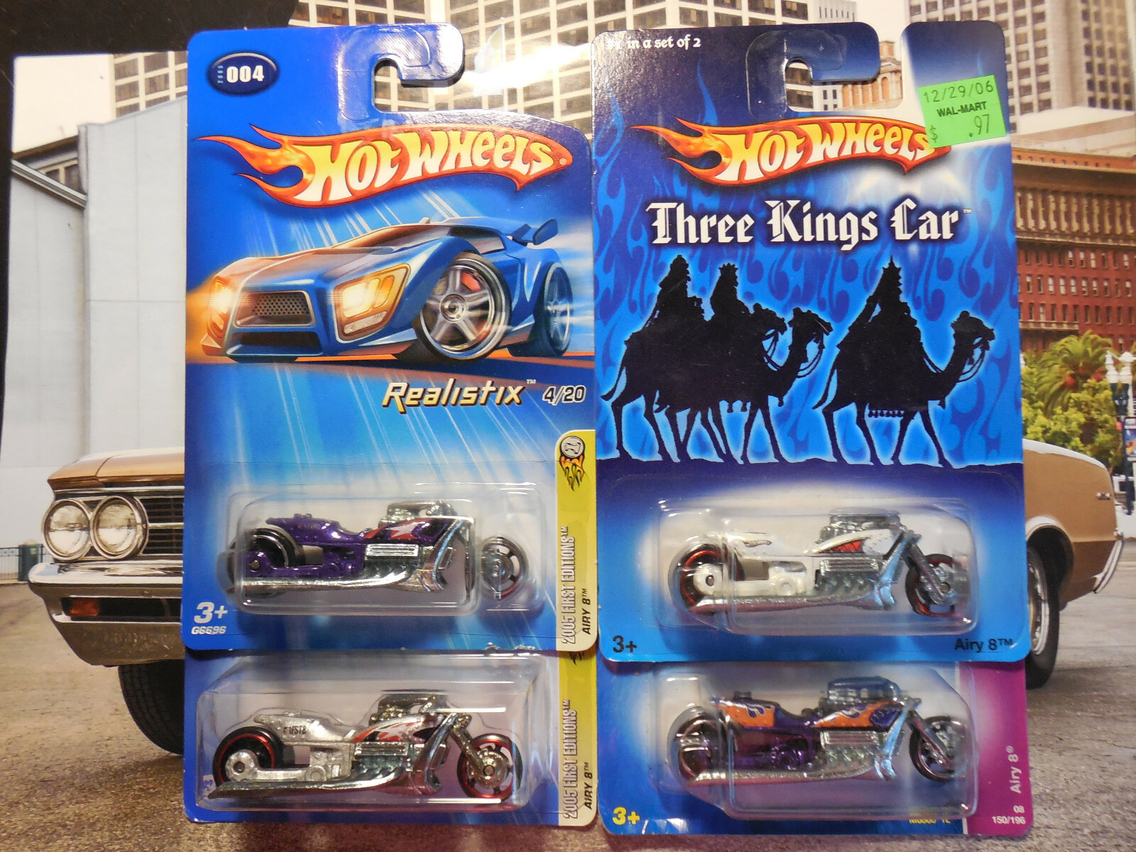 Hot Wheels AIRY 8 LOT 4 V8 CUSTOM BIKE MOTORCYCLE Three