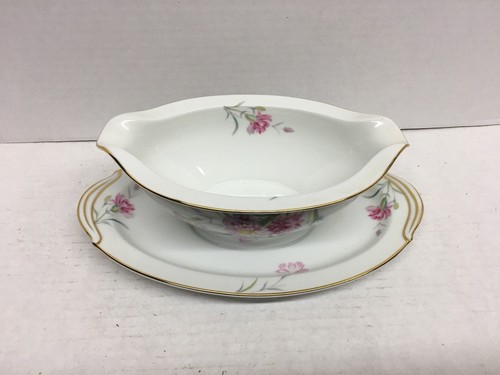 Vintage Noritake Nippon Toki Kaisha Pink Rose Gravy Boat