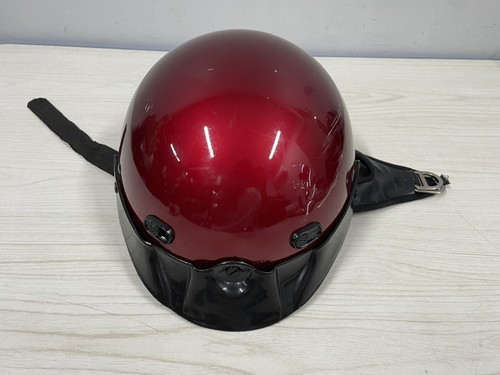 TKL Adult Open Face Red Motorcycle Helmet size small vented