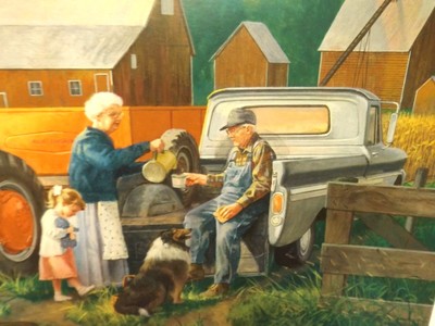ALLIS-CHALMERS ART by CHARLES FREITAG - GRANDPA'S FARM - MODEL WD45 - PRINT ONLY