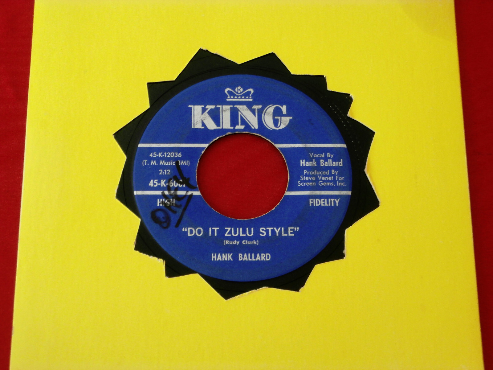 HANK BALLARD~ DO IT ZULU STYLE~ IN DEMAND NOW~ VG++~I'M JUST