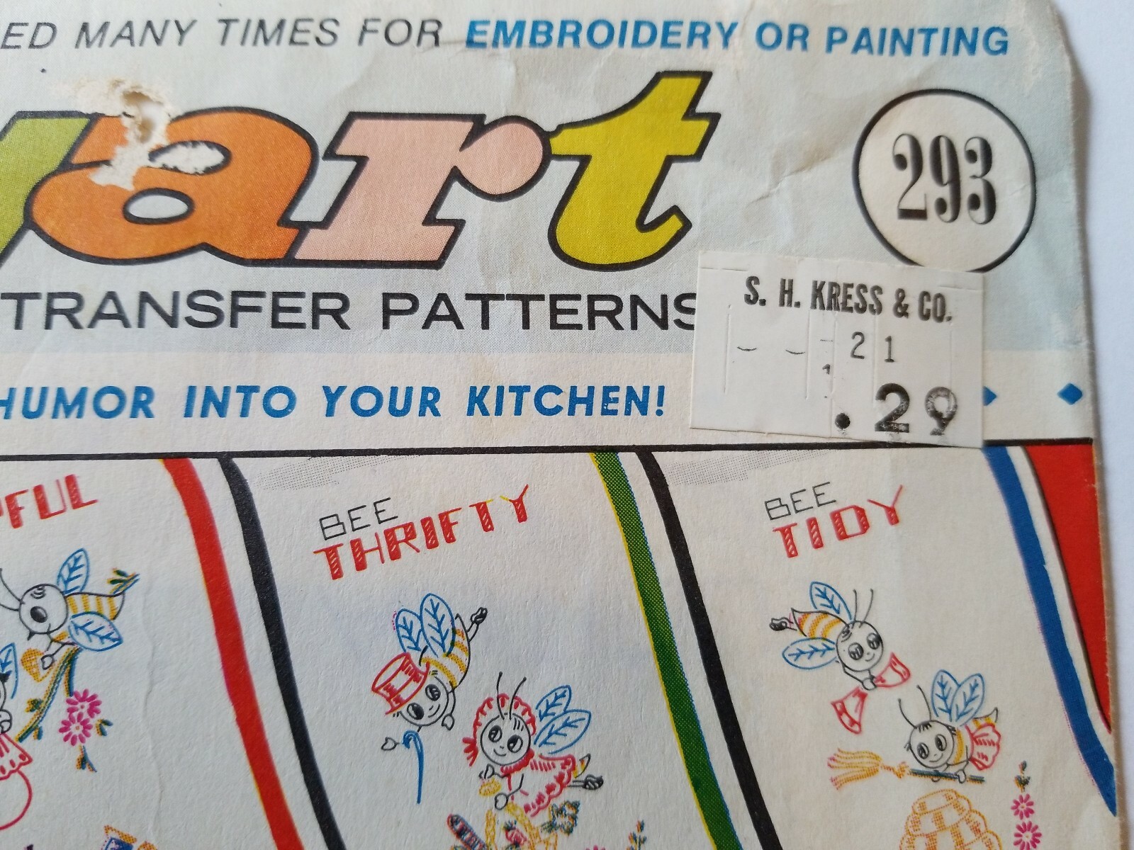 Sewing Transfer Pattern 293 CUT VOGART Vtg Embroidery Painting BEE Smart Advice